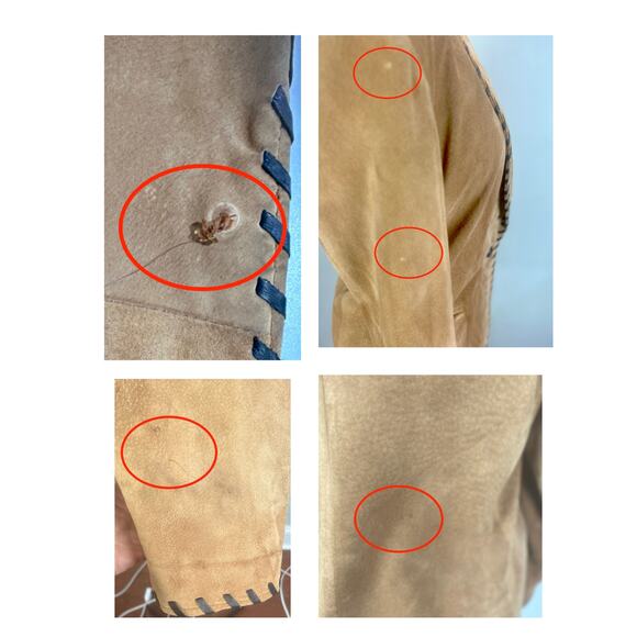 Vintage 90s The Limited Tan Suede Western Whipstitch Jacket Size S - Picture 4 of 4